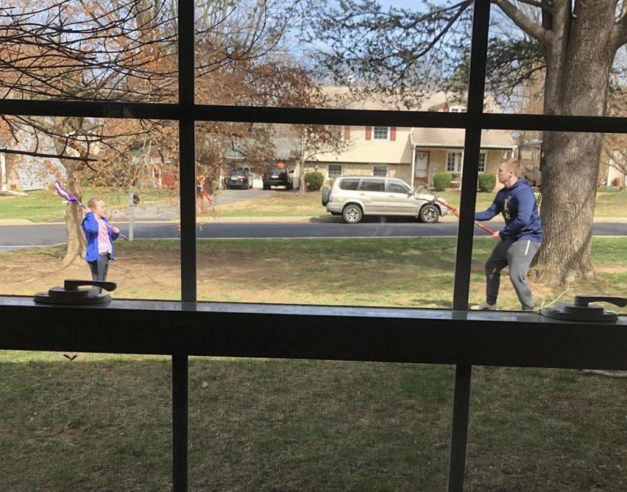 The school closure caused by the COVID-19 pandemic has forced sophomore Andrew Lynch to practice lacrosse without his team.