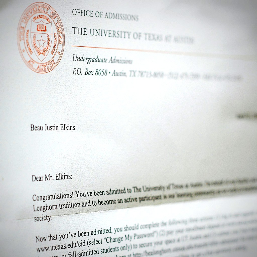 UT acceptance letter beau-foto