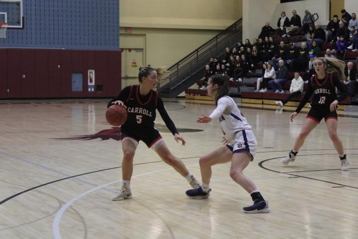 Point guard Brooke Wilson faces down the opposition.