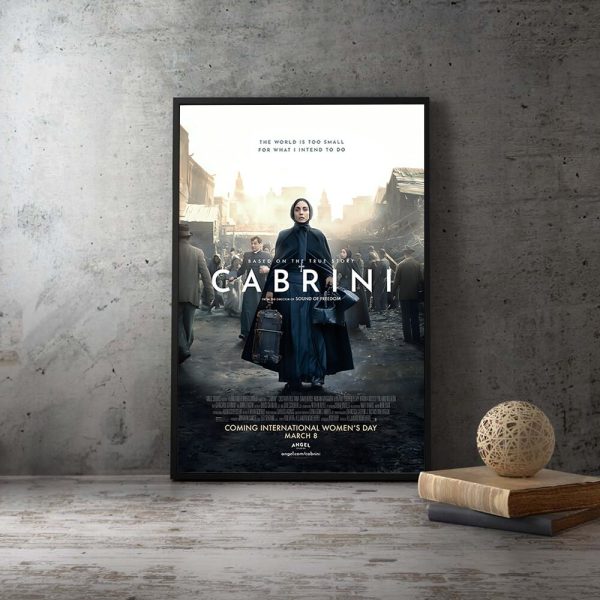 The Cabrini movie poster features actress Cristiana DellAnna, who plays the lead role.