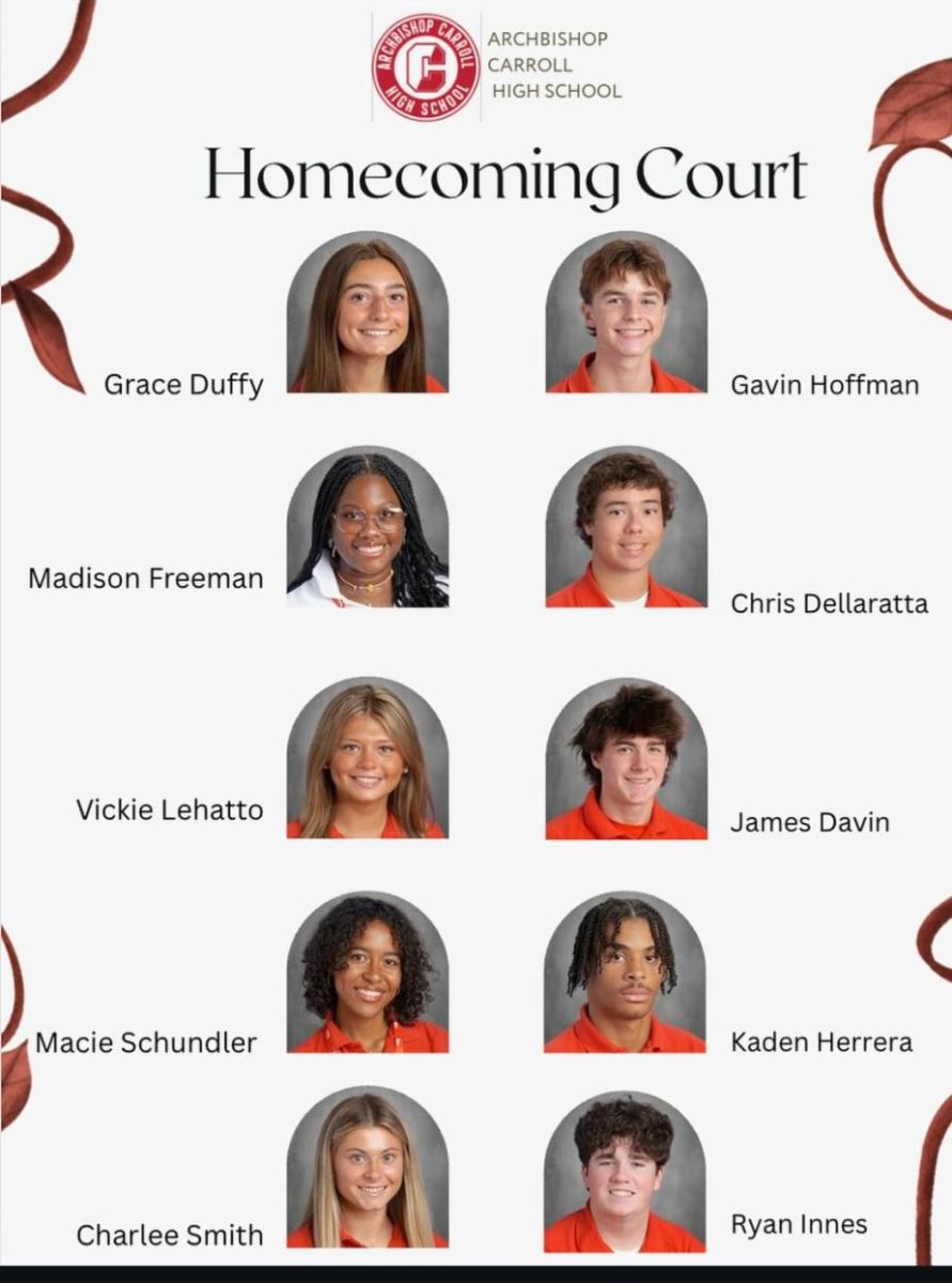 Archbishop Carroll's 2025 homecoming court.