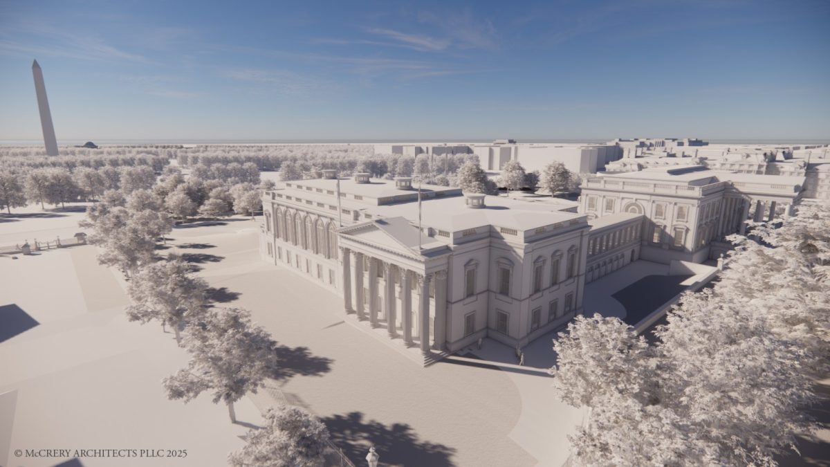 The White House released this rendering of the planned East Wing ballroom when it announced the project in July.