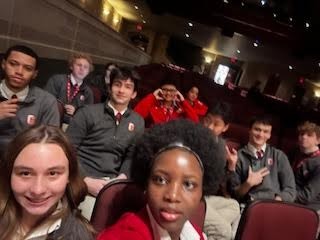 Carroll Hi-Q students Breon Chambers, Carter McPherson, Grace Lazzari, Elizabeth Ayodele, John Smith, Junho Choi, Conner Hnat, Donnie Wanner, Nathan Moc, Sophie Nesfeder, and Ava Farrand gather before their second match.  