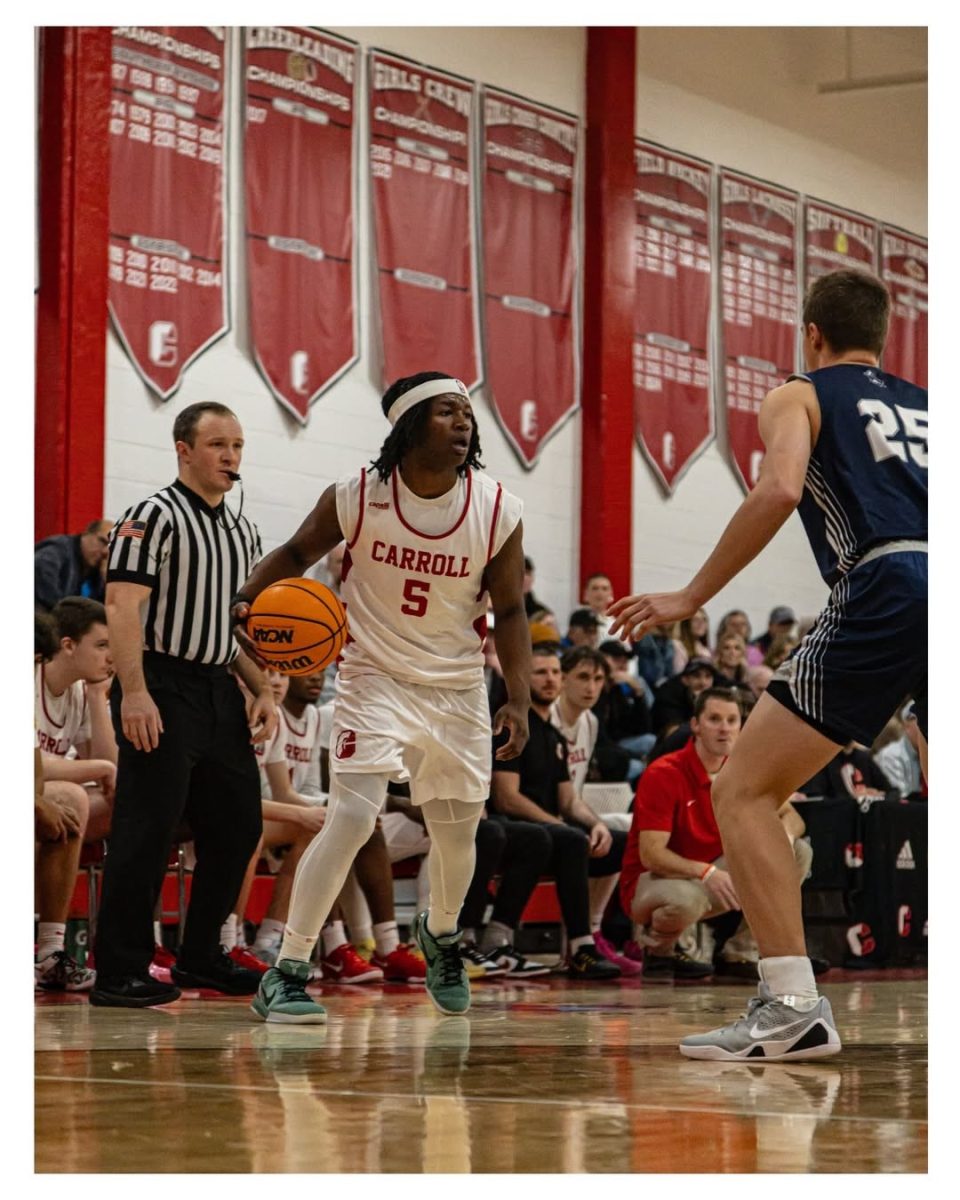 Ian Williams goes to work against Monsignor Bonner.