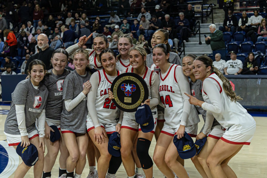 The Archbishop Carroll varsity girls basketball team gets a moment in the limelight after winning the Philadelphia Catholic League championship.