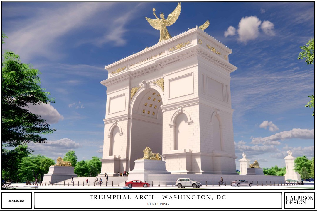 This rendering of the proposed Triumphal Arch comes from the U.S. Commission of Fine Arts website.